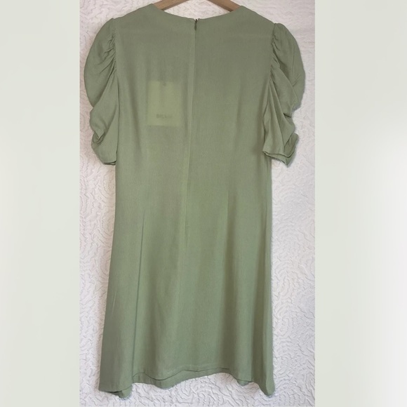 BILLIE The Label Revolve Helena Mini Dress Women’s Sage Green Puff Sleeves - Picture 9 of 16